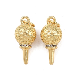 Настоящее золото 18K Латуни циркония кубической подвески, с целью перехода в кольце, подвески для микрофона, без свинца и без кадмия, долговечный, стойки покрытие, реальный 18 k позолоченный, 18.5x8 мм, отверстие : 3.5 мм