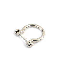 Платина D-образные кольца из цинкового сплава, пряжки с винтовым кольцом, для замены замка-молнии на брелоке для ключей, платина, 46x42 мм