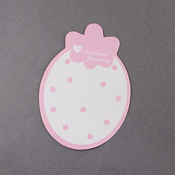 Pink Paper Cardboard Display Cards, for Hair Barrettes, Pink, 80x55mm