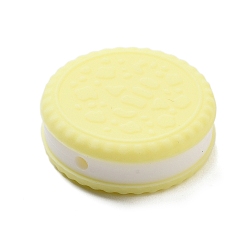 Шампанско-Желтый Печенье пищевые экологически чистые силиконовые фокусные бусины, изготовление ожерелий diy, шампанское желтый, 26.5x10 мм, отверстие : 2 мм