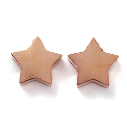 Розовое Золото Ионное покрытие (ip) 304 брелоки из нержавеющей стали, звезда, розовое золото , 9.5x9.5x3 мм, отверстие : 1.8 мм