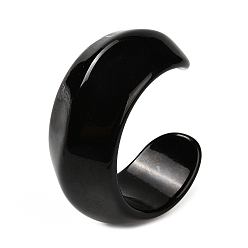Черный Браслеты-манжеты из смолы для женщин, c-образный, чёрные, внутренний диаметр: 2-1/8x2-3/8 дюйм (5.4x5.9 см)