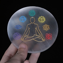 Human Зарядная пластина из натурального селенита, Украшения из целебных камней для украшения стола в домашнем офисе, человек, 100 мм