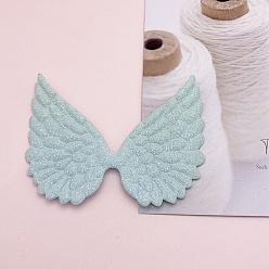 Бледно-бирюзовый Тиснение крыльев тканью, с блеском порошок, украсить аксессуары, бледные бирюзовая, 65x88 мм