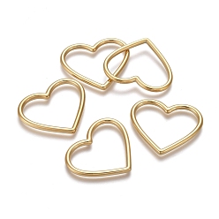 Золотой Ионное покрытие (ip) 304 соединительные кольца из нержавеющей стали, сердце, золотые, 24x28x2 мм, внутренний диаметр: 21x24.5 мм