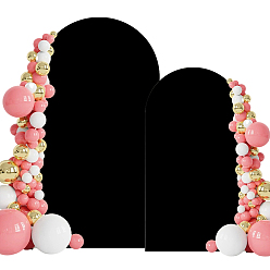 Negro 2 piezas 2 estilos de tela de poliéster para cubrir arcos de boda, Para tela de fondo de boda, negro, 1800~2200x800~1200 mm, 1 pc / estilo