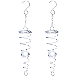 Stainless Steel Color 2Pcs Steel Spring Coil Fittings, for Wind Chime Making, with 2Pcs Stainless Steel Wind Spinner Swivel Hooks and Crystal Ball, Stainless Steel Color, 169x47.5mm, Hole: 11.5mm