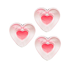 Crimson Transparent Acrylic Enamel Beads, Heart, Crimson, 18x10mm, Hole: 2.5mm, about 500g/bag