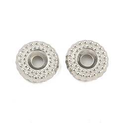 Platinum CCB Plastic Spacer Beads, Textured Disc, Platinum, 8x2.5mm, Hole: 2mm