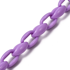 Medium Orchid Handmade Acrylic Cable Chains, for Handbag Chain Making, Medium Orchid, 16x11x6.5mm, 39.37 inch(1m)/strand