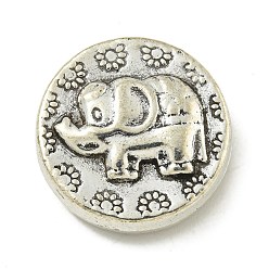 Круглые Сплавочные овальные бусины тибетского стиля , без кадмия и без свинца, античное серебро, слон, круглые, 20x8.5 мм, отверстие : 3 мм