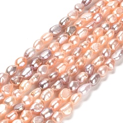 Разноцветный Нити из натурального культивированного пресноводного жемчуга, двух сторон полированной, класс 6, красочный, 3.8~4.3x5~6 мм, отверстие : 0.5 мм, около 64~65 шт / нитка, 13.78''~14.17'' (35~36 см)