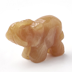 Красный Авантюрин Натуральный красный авантюрин украшения дисплей, слон, 36~42x15~20x25~30 мм