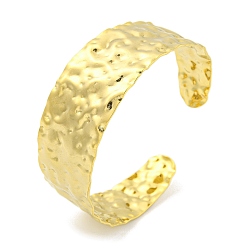 Настоящее золото 18K Ионное покрытие (IP) 304 Текстурированные открытые браслеты-манжеты из нержавеющей стали для женщин, реальный 18 k позолоченный, внутренний диаметр: 2-1/4 дюйм (5.6 см), 20 мм