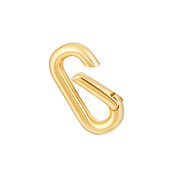 Настоящее золото 18K 1 шт. 925 застежки-пружинки из стерлингового серебра, овальные, реальный 18 k позолоченный, 17x9x2 мм