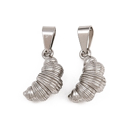 Нержавеющая Сталь Цвет 304 подвески из нержавеющей стали, круассан очарование, цвет нержавеющей стали, 18.5x10.5x8 мм, отверстие : 8x3.4 мм
