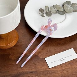 Лиловый Вилки для волос из ацетата целлюлозы, с пластиковой имитацией жемчуга, аксессуары для волос для женщин и девочек, кролик, сирень, 150 мм