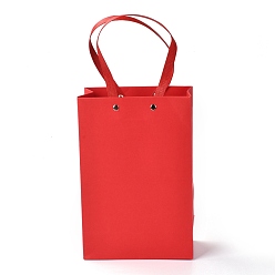 Красный Прямоугольные бумажные пакеты, с нейлоновыми ручками, для подарочных пакетов и сумок, красные, 16x0.4x24 см