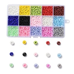 (52) Непрозрачная лаванда 180 g 15 раскрашивает стеклянный бисер, непрозрачных цветов, круглые, разноцветные, 6/0, 4~5x2.5~4.5 мм, отверстие : 1.2~1.5 мм, 12 г / цвет