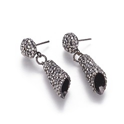 Гематит Изделия из латуни, с полимерной глиной горный хрусталь, металлический черный , гематит, 38 мм , штифт: 0.8 мм