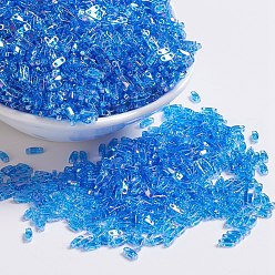 (QTL261) Transparent Sapphire AB MIYUKI Quarter TILA Beads, Japanese Seed Beads, 2-Hole, (QTL261) Transparent Sapphire AB, 5x1.2x1.9mm, Hole: 0.8mm, about 2400pcs/50g