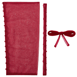 Темно-Красный Замена молнии на сетчатом свадебном платье, регулируемый сетчатый корсет сзади комплект, платье для выпускного вечера со шнуровкой, темно-красный, 450x25x1.5 мм