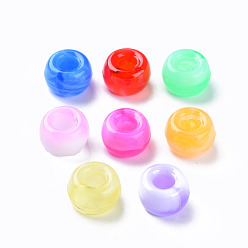 (52) Непрозрачная лаванда Европейский бусы акриловые, имитация драгоценных камней, бусины с большим отверстием, рондель, разноцветные, 9x6 мм, отверстие : 4 мм, Около 1790~1840 шт / 500 г