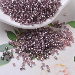 (DBS0146) Silver Lined Smoky Amethyst MIYUKI Delica Beads Small, Cylinder, Japanese Seed Beads, 15/0, (DBS0146) Silver Lined Smoky Amethyst, 1.1x1.3mm, Hole: 0.7mm, about 35000pcs/bag, 100g/bag