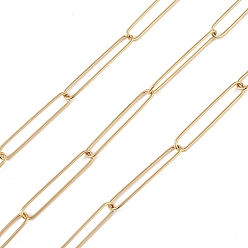 Golden 304 Stainless Steel Paperclip Chains, Unwelded, with Spool, Golden, 30x5x1mm, about 32.81 Feet(10m)/Roll