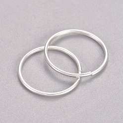 Серебро Железа открыты кольца прыжок, кольца для волос, петля дреды, для женщин девушек, плакирован серебром 14.5x0.9 мм, внутренний диаметр: 13 мм