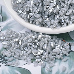 (QTL526) Silver Gray Ceylon MIYUKI Quarter TILA Beads, Japanese Seed Beads, 2-Hole, (QTL526) Silver Gray Ceylon, 5x1.2x1.9mm, Hole: 0.8mm, about 24000pcs/500g