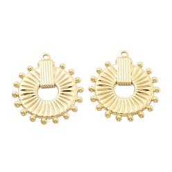 Настоящее золото 18K Латунные подвески, без кадмия, без никеля и без свинца, круглые, реальный 18 k позолоченный, 35x31x1.2 мм, отверстие : 2 мм