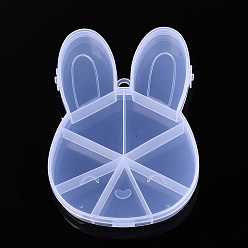 Прозрачный Пасхальный кролик 9 пластиковые контейнеры для хранения бусин с откидной крышкой, прозрачные, 14.9x10.3x2 см