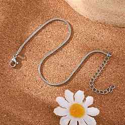 Нержавеющая Сталь Цвет Устойчивые к потускнению 304 браслеты-змейки из нержавеющей стали, с карабин-лобстерами , цвет нержавеющей стали, 7-1/2 дюйм (190 мм), 1.5 мм