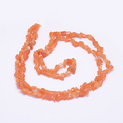 Dark Orange Cat Eye Beads Strands, Nuggets, Dark Orange, 3~7x3~8mm, Hole: 0.8mm, about 190pcs/strand, 34.65 inch(88cm)
