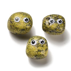 Синтетическая Бирюза Синтетические бирюзовые украшения дисплея, смолой глаза, для домашнего офиса настольный орнамент фэн-шуй, самородки, 14~24x26.5~31.5x16~24.5 мм