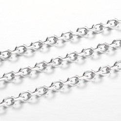 Нержавеющая Сталь Цвет Устойчивы к потускнению 304 цепи из нержавеющей стали, несварные, для изготовления ювелирных изделий, цвет нержавеющей стали, 4x3x0.8 мм, около 32.8 футов (10 м) на карту