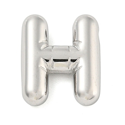 Letter H Не тускнеющие 304 подвески из нержавеющей стали, шарм-буква, Письмо ч, 20.5x16.5x5 мм, отверстие : 2 мм