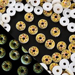 Бледно-Золотистый Кабошоны из светящейся смолы, имитация еды, декодирование, светится в темноте, пончик, бледно золотарник, 8.5~9x4.5 мм