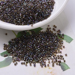 (DB0087) Светлый  Топазовый  AB  Корневым Пивом на Подкладкойе Бусины miyuki delica, цилиндр, японский бисер, 11/0, (дб 0087) корень пива выложен легкий топаз ab, 1.3x1.6 мм, Отверстие: 0.8 мм, о 2000 шт / бутылка, 10 г / бутылка