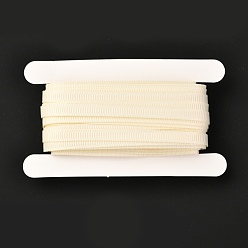 Antique White Polyester Grosgrain Ribbon,  for DIY Handmade Craft, Gift Decoration, Antique White, 1/4 inch(5mm), about 10.93 yards (10m)/card