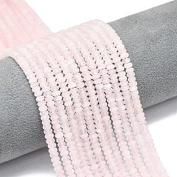 Розовый Кварц Природного розового кварца нитей бисера, матовые, рондель, 4x2 мм, отверстие : 0.9 мм, около 167~173 шт / нитка, 15.16''~15.35'' (38.5~39 см)