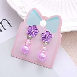 Цветок Клипсы из пластика для детей, платина, цветок, 40x15 мм