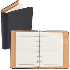Black 1Pc PU Leather Notebook, Rectangle, Black, 14.7x10.8x2.3cm