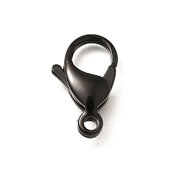 Черный 316 нержавеющая сталь застежка когтя омара, чёрные, 23x14x6 мм, отверстие : 3 мм