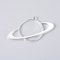 Серебро Подвесные подвески из сплава, для diy уф смолы, эпоксидная смола, Прессованные цветочные украшения, планета, серебряные, 28.4x54.8x2.45 мм, отверстие : 3 мм