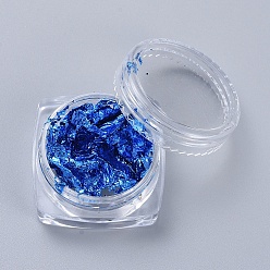 Royal Blue Foil Flakes, DIY Gilding Flakes, for Epoxy Jewelry Accessories Filler, Royal Blue, Box: 2.9x1.6cm