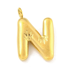 Letter N Ионное покрытие (ip) 304 подвески из нержавеющей стали, буквенное очарование, золотые, Письмо N, 16x10.5x3 мм, отверстие : 2 мм