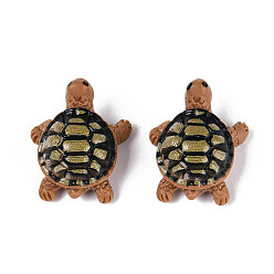 Перу Непрозрачная смола декодирует кабошоны, черепаха, Перу, 27.5x24~24.5x15 мм
