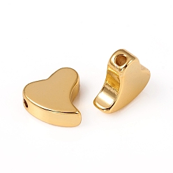Golden Brass Beads, Heart, Long-Lasting Plated, Golden, 10x10x3.5mm, Hole: 1.5mm